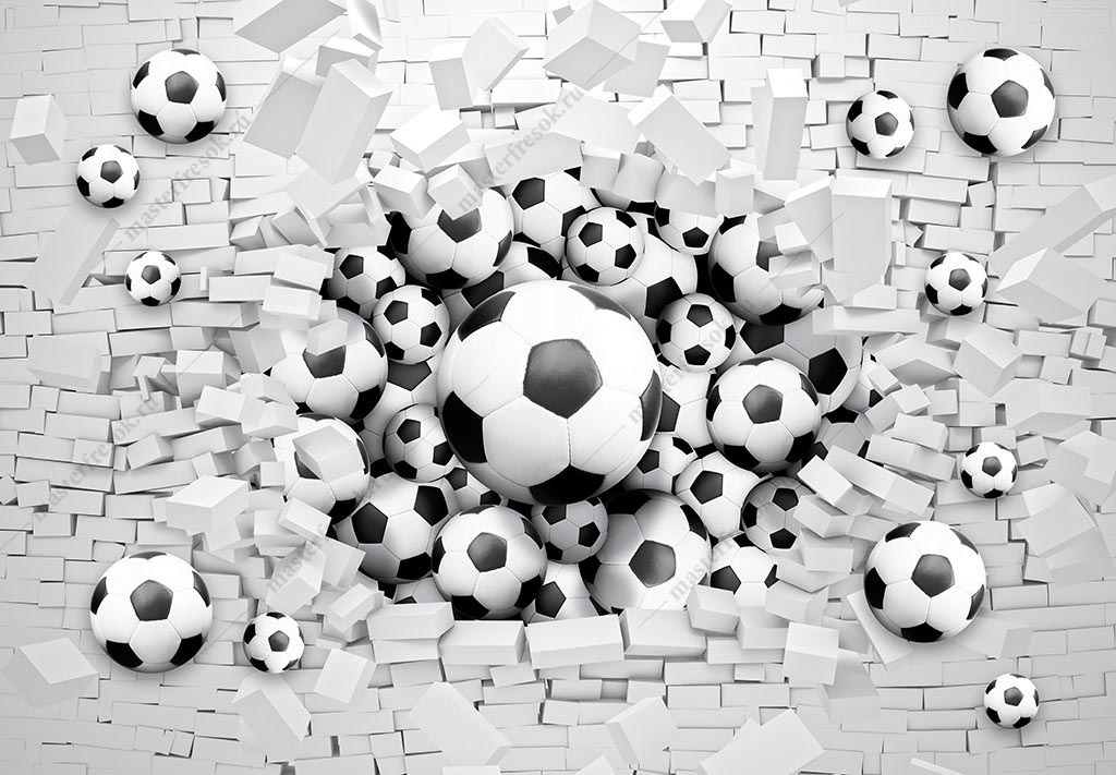 Фотообои Футбольные мячи 3D